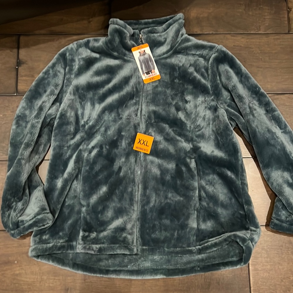 Soft plush zip up
